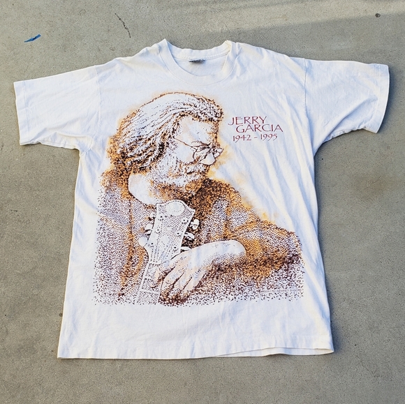 Vintage Jerry Garcia Tshirt Grateful Dead 1990s Liquid Blue
